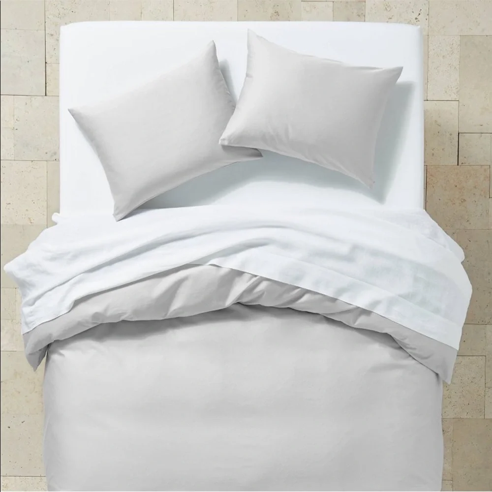CASALUNA sateen duvet set-light gray-f/Queen